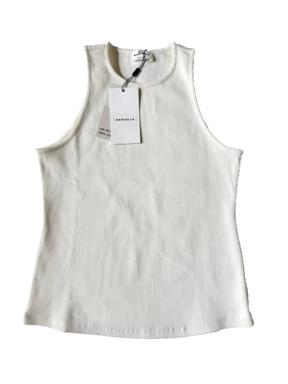 Marcella Women S Dorthea Ribbed Tank Top Off White NEW Pullover Thick Sleeveless